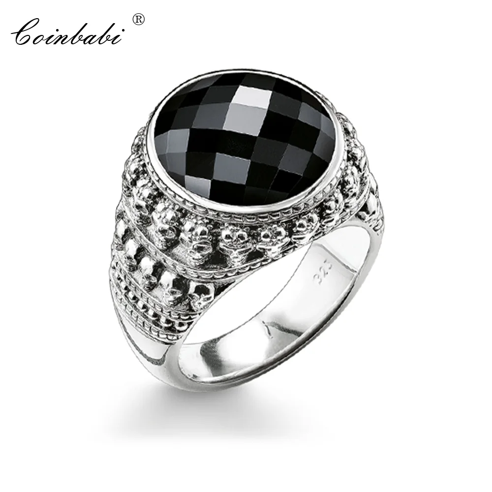 

Cocktail Ring Black Oval CZ Skull Skeleton 925 Sterling Silver Gift For Women, Fashion Jewelry Fashion Jewelry Wholesale