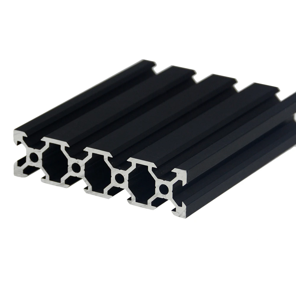 1PC BLACK 2080 V-Slot European Standard Anodized  Aluminum Profile Extrusion 100-800mm Length Linear Rail for CNC 3D Printer