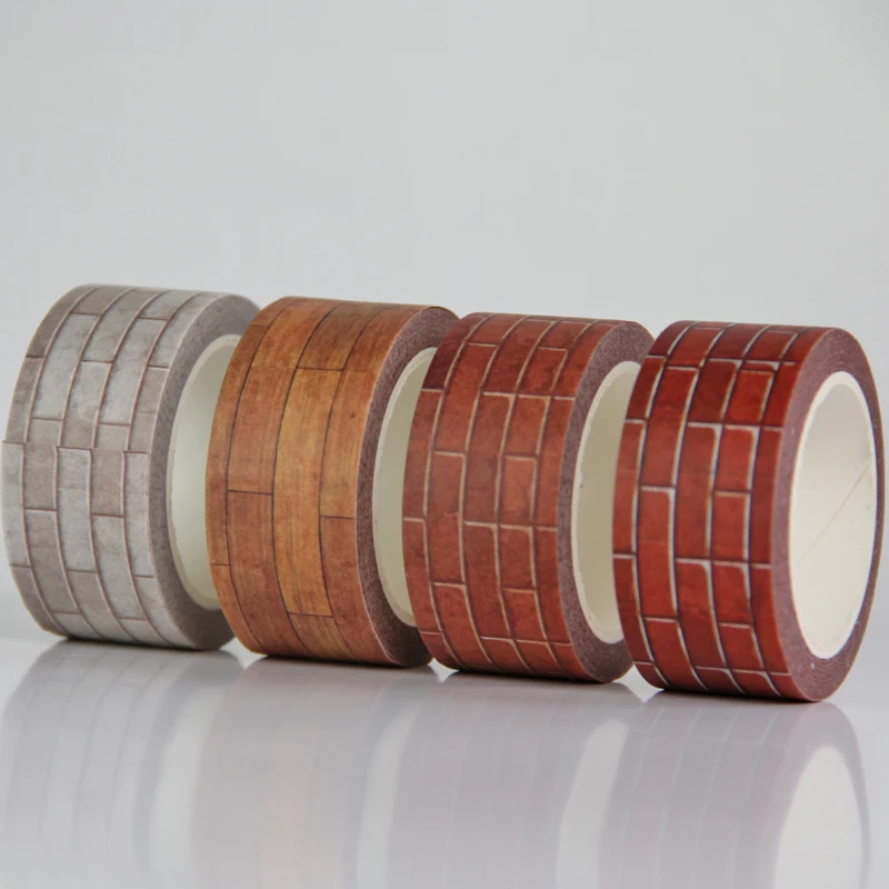 20 мм Широкий кирпичная стена дерево блоки Винтаж лента для декорации Washi DIY