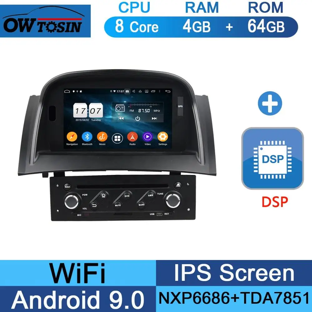 " ips Восьмиядерный 4G ram+ 64G rom Android 9,0 автомобильный DVD радио gps для Renault Megane II 2004-2009 DSP CarPlay Parrot BT стерео Adas - Цвет: 64G DSP