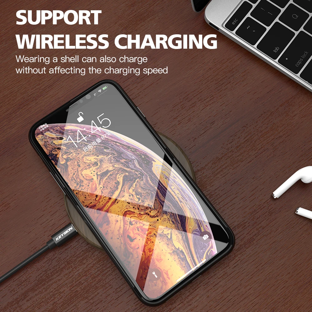 KEYSION чехол из закаленного стекла для телефона iPhone XS Max чехлы нескользящий черный X