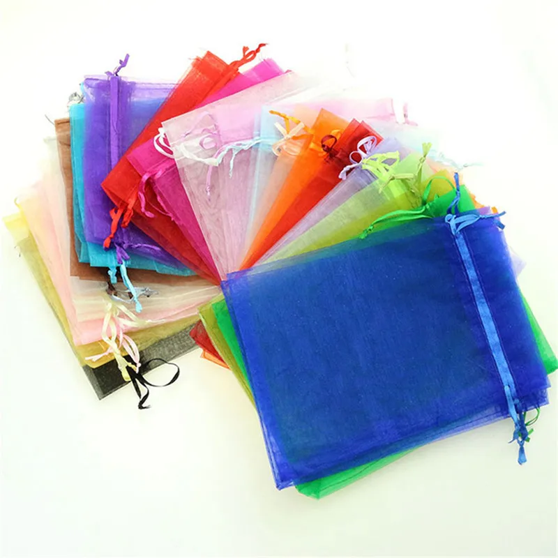 50 Pcs large Organza Bags Wedding Decoration Candy Favor Packaging Pouch Gift Bag Lot Silk Party Tulle Pouches 7z 30x40cm | Дом и сад