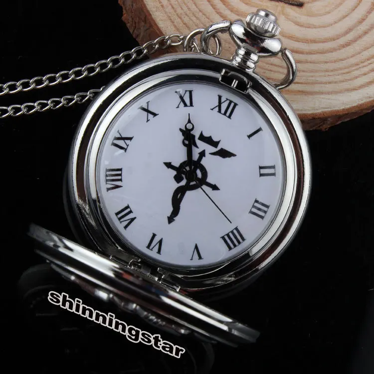 Уникальные Серебристые часы для косплея Эдварда Wlric аниме Fullmetal Alchemist карманные