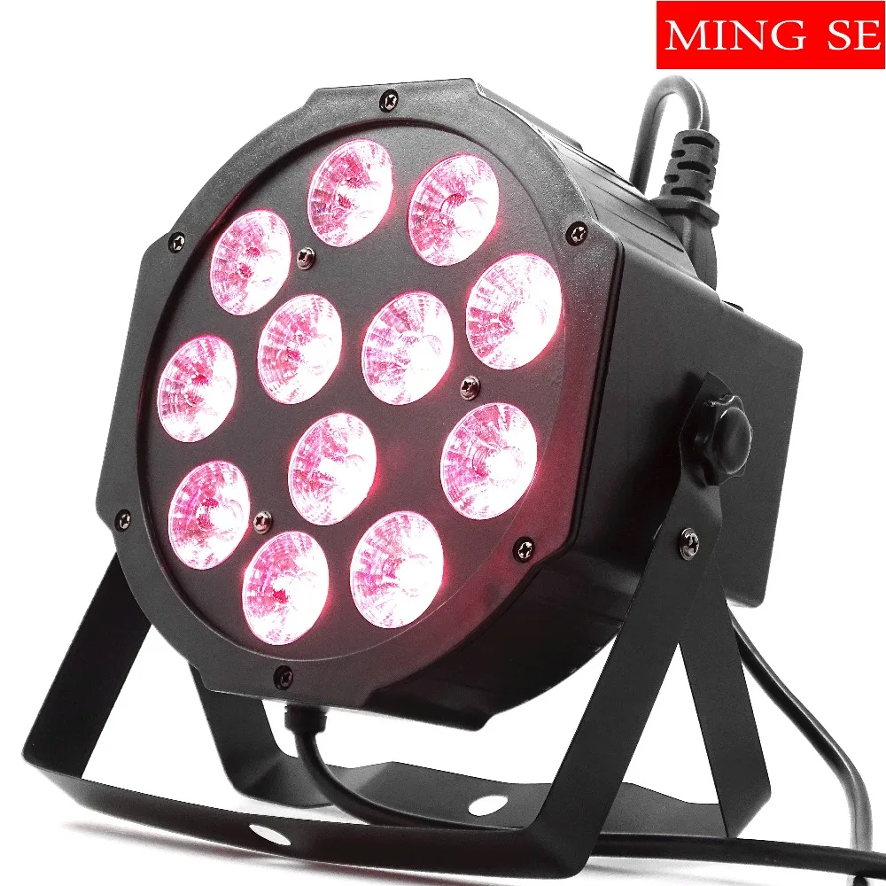 12 шт. 12 Вт светодиодные лампы 12x12 Вт светодиодные Par огни RGBW 4в1 плоский par led dmx512 дискотечные огни профессиональное сценическое dj оборудование