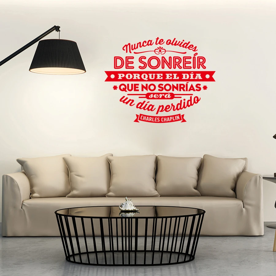 Виниловые наклейки на стену Kililaya Vinilos Adhesivos Frases Nunca Te Olvides De Sonreir декор для гостиной