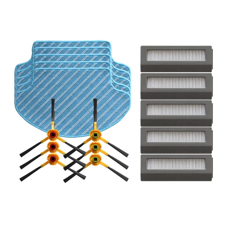 

6x side brush +5 mop cloth +5 hepa filter replacement kit for ecovacs deebot N78 robot vacuum cleaner parts brushes filter