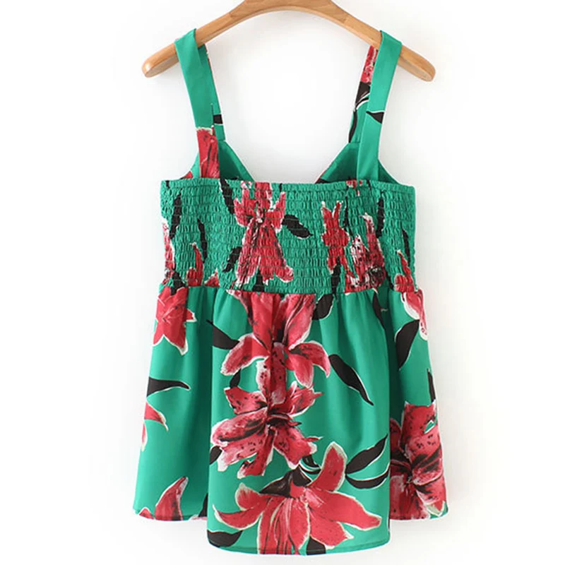 WXWT женская летняя рубашка с v-образным вырезом и цветочным принтом топ модная