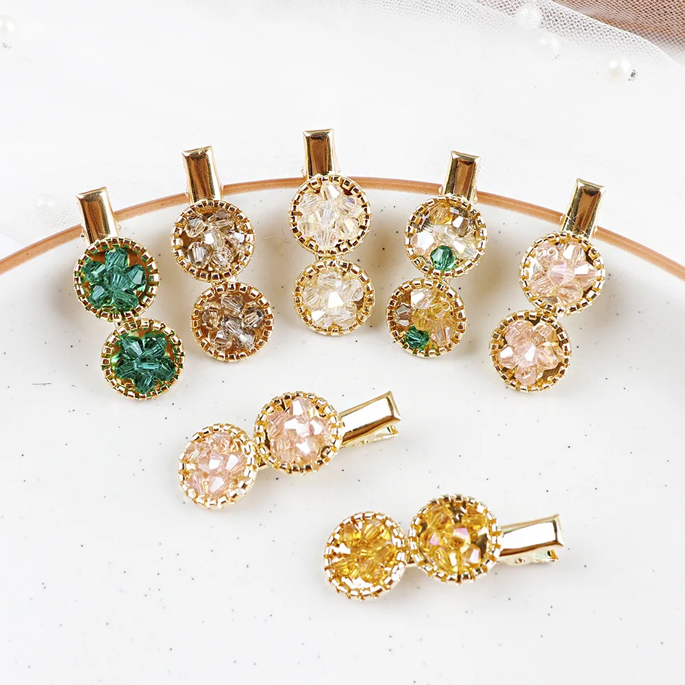 Заколка для волос с кристаллами Женская круглая заколка геометрическими цветами