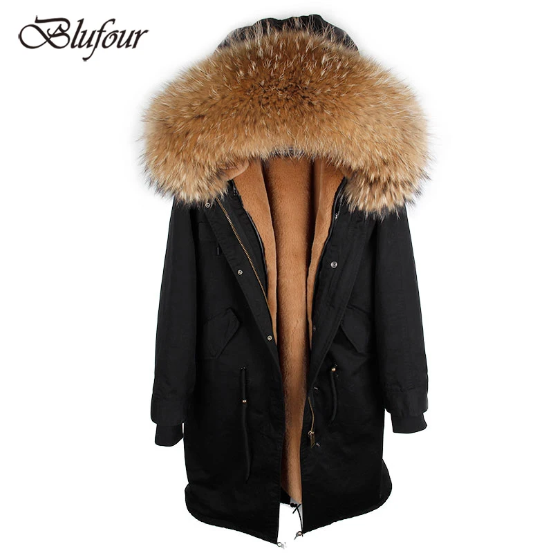 Blufour/Лидер продаж женская зимняя куртка новая длинная парка пальто из