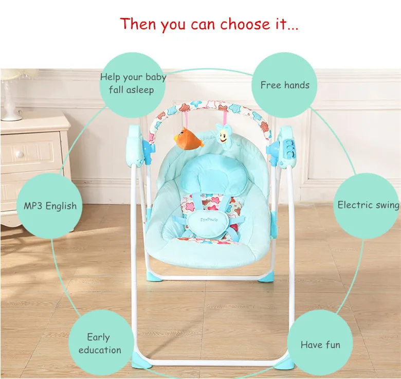 Cunas Para Bebes многофункциональная интеллектуальная электрическая портативная детская кроватка музыка Bluetooth детская кроватка-колыбель кресло-качалка