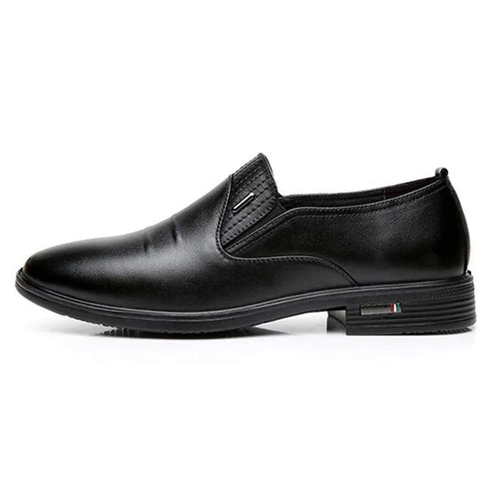 Новый бизнес свободного покроя оксфорды обувь классический черный острым носом