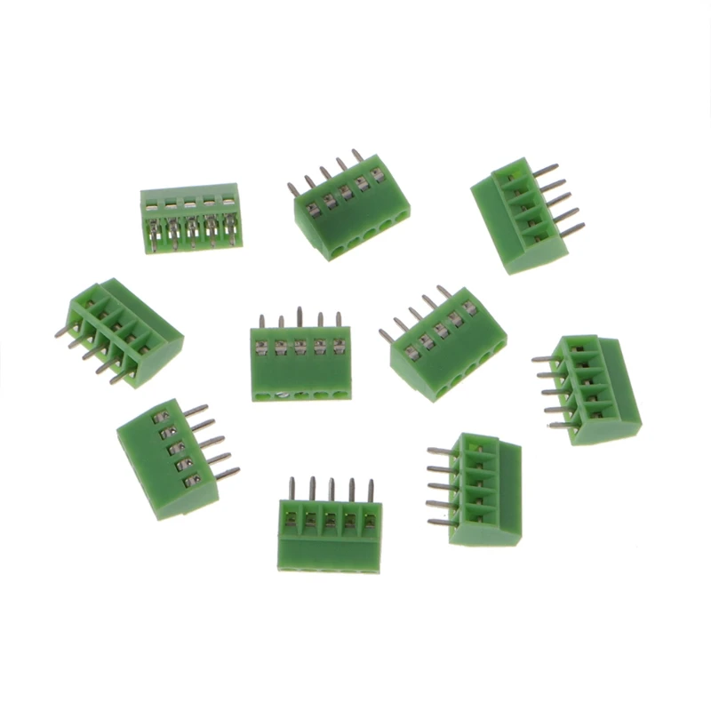 5pin 10 шт. 2Pin-10Pin винт PCB установленный клеммные блоки разъем 2,54 мм шаг - Цвет: 5pin