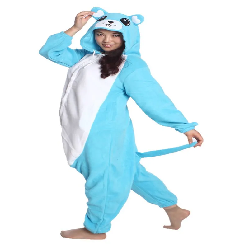 Китайский рынок онлайн синяя мышка Onesie Footed Пижама Хэллоуин косплей зимняя пижама