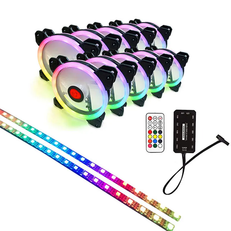 Горячий RGB Аврора охлаждающий вентилятор 120 мм 6Pin контроллер Светодиодная лента кольцо для компьютера кулер воды великолепный цвет регулируемый вентилятор радиатора