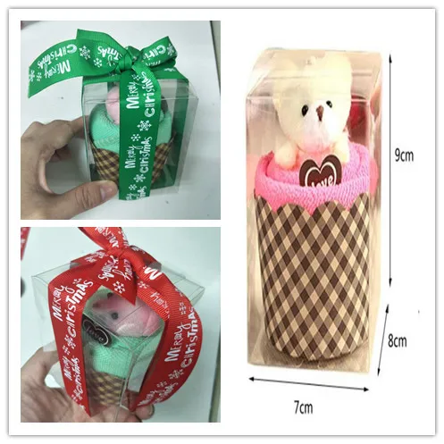 1 шт творческий 2 в торт медведь полотенце с кексами цепочки на телефон + мягкий towl