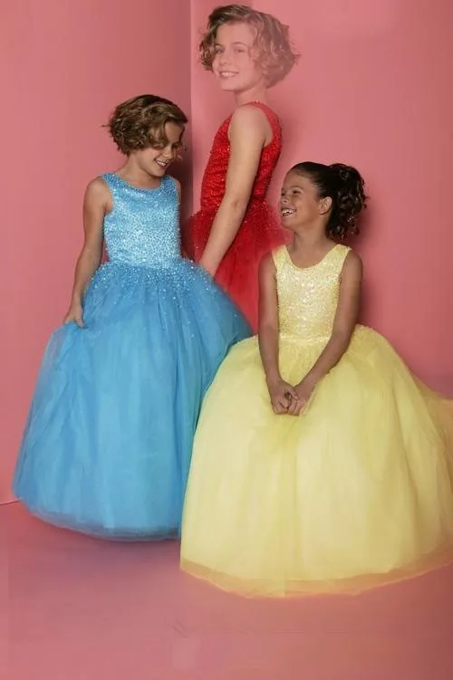 

Lovely Chiffon Embroider Girls' Formal Occasion 2017 Simple Design Beads Flower Girl Dress Little Rosie Pageant Dress ZP002