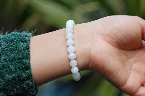 Браслет из натурального нефрита и жадеита 8 мм белый зеленый желтый|Гибкие