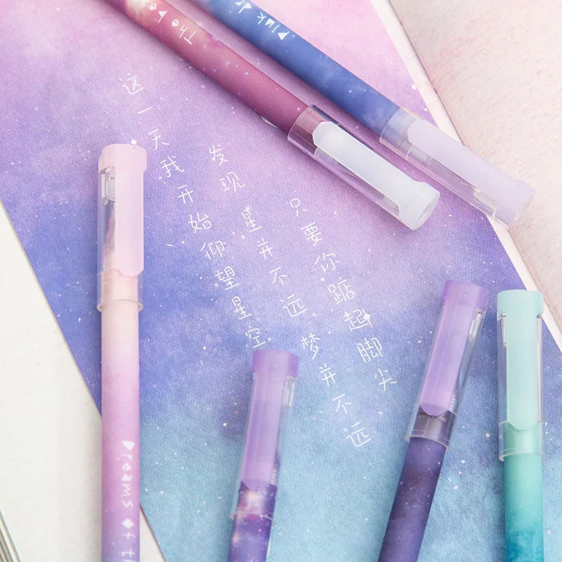 6 шт./кор. милые Звездные ручки обычные Kawaii Universe гелевые для детей Подарки