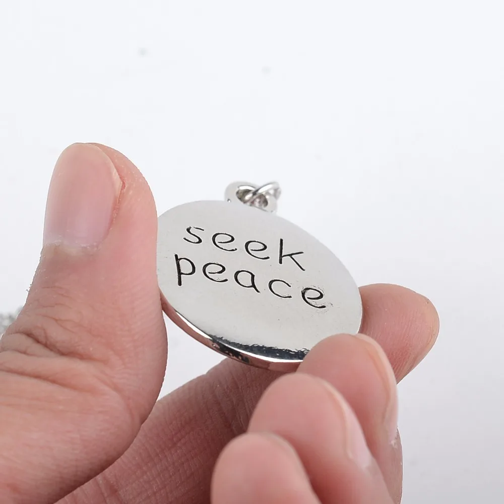 N357 Модные женские ювелирные изделия на день рождения с надписями ищите мир для