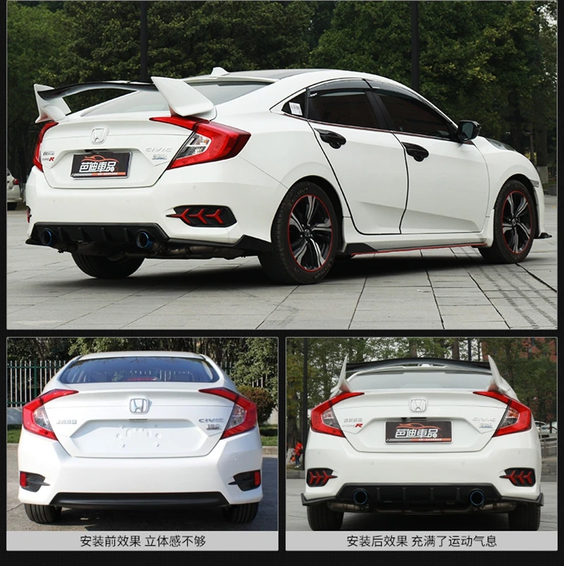 Автомобильные аксессуары спойлер для Honda Civic 2016 2019 авто АБС пластик без краски
