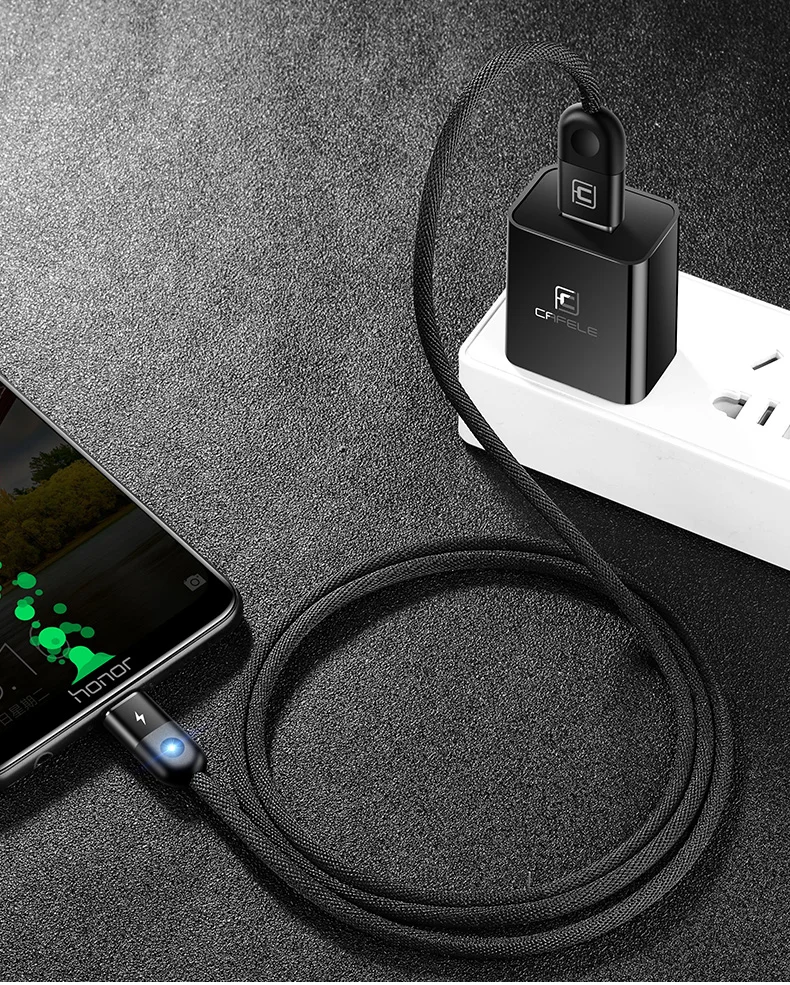 Cafele 1 м светодиодный магнитный USB кабель для iPhone Xs Max X 8 7 6 usb type-C кабель Micro USB кабель для samsung Xiaomi huawei USB-C