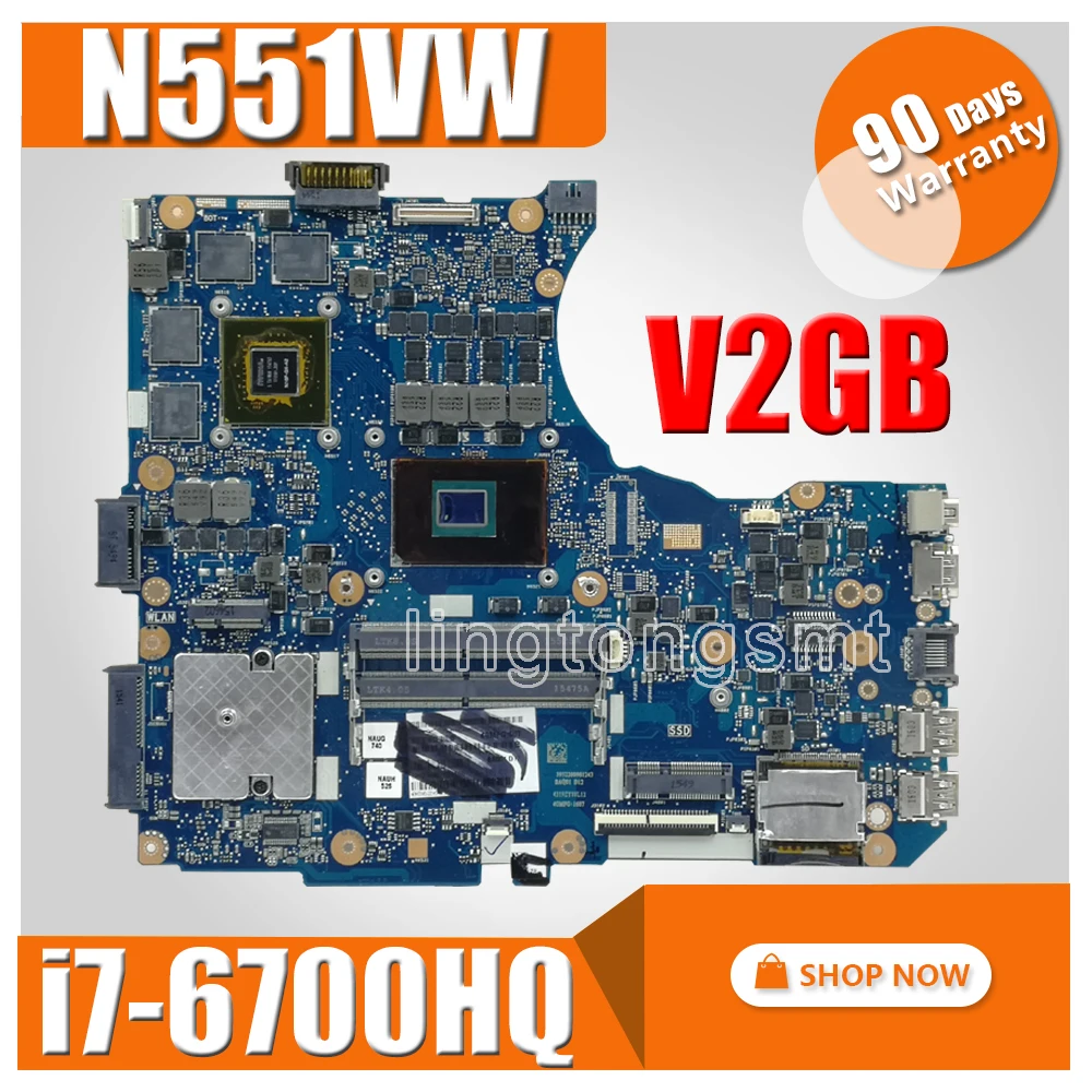 

N551VW motherboard I7-6700HQ For Asus N551V G551V FX551V G551VW FX51VW laptop motherboard N551VW mainboard N551VW motherboard