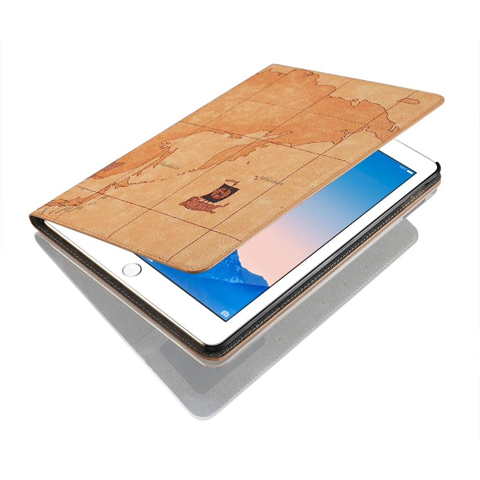 Чехол &quotкарта&quot для iPad 2017 2018 9 7 &quotновая подставка планшета искусственная кожа