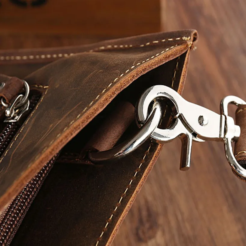 Сумка мессенджер мужская из натуральной кожи портфель тоут для ноутбука в ретро