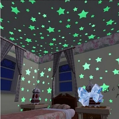 Светится в темноте наклейки StarsWall светящиеся флуоресцентные обои наклейка для