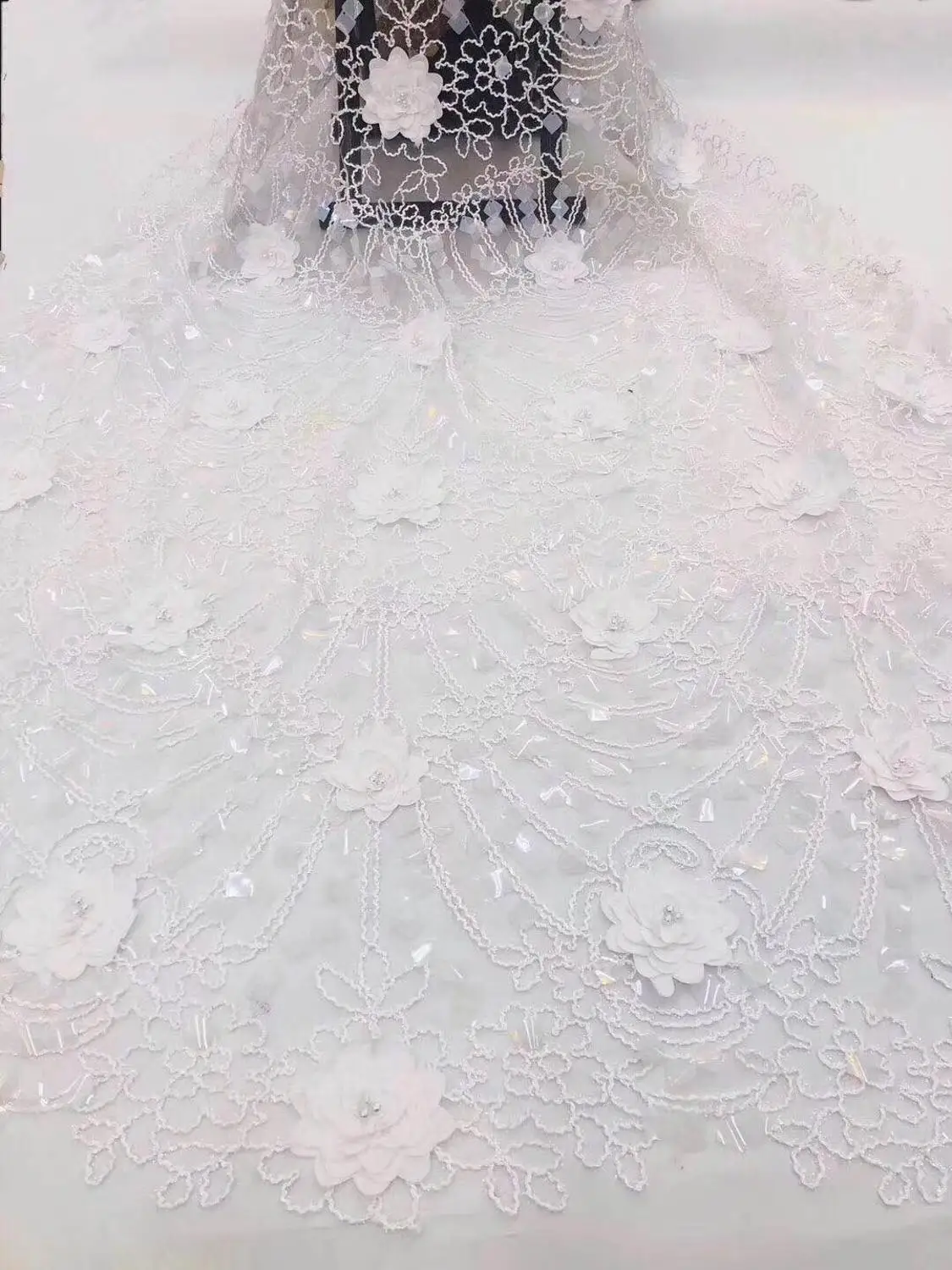 Новинка 2019 элегантное кружевное платье с вышивкой и пайетками кружевная ткань