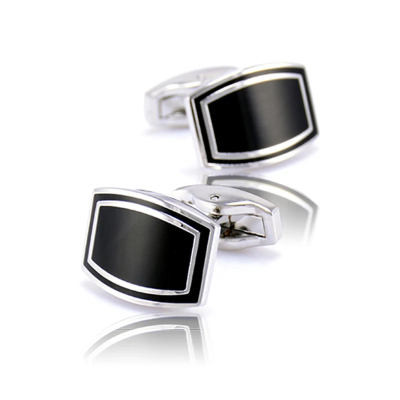 Роскошные прямоугольные мужские запонки Arc брендовые Элегантные Синие с