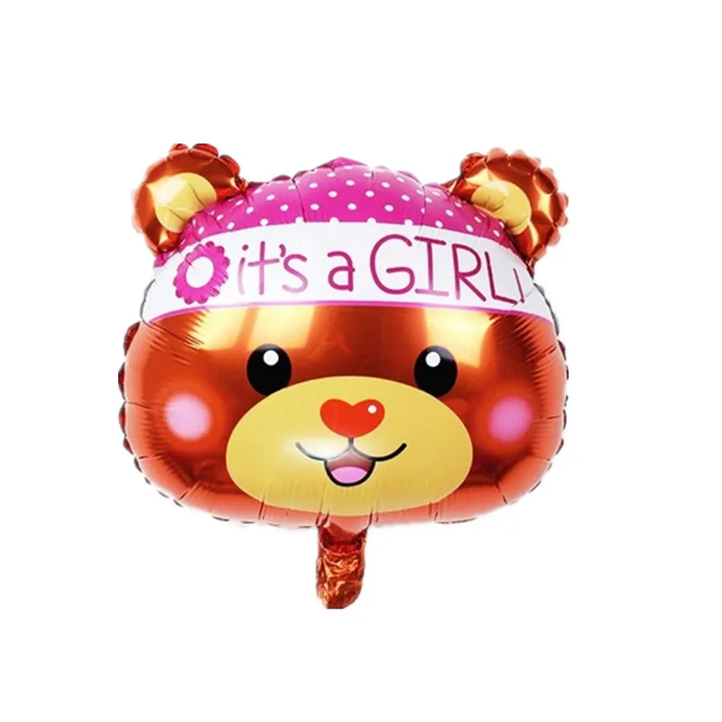 bear girl 18 дюймов мультфильм голова животного фольгированный шар мультфильм лиса Бегемот Тигр Медведь лев собака гелий детские игрушки Воздушные шары День рождения украшение - Цвет: bear girl