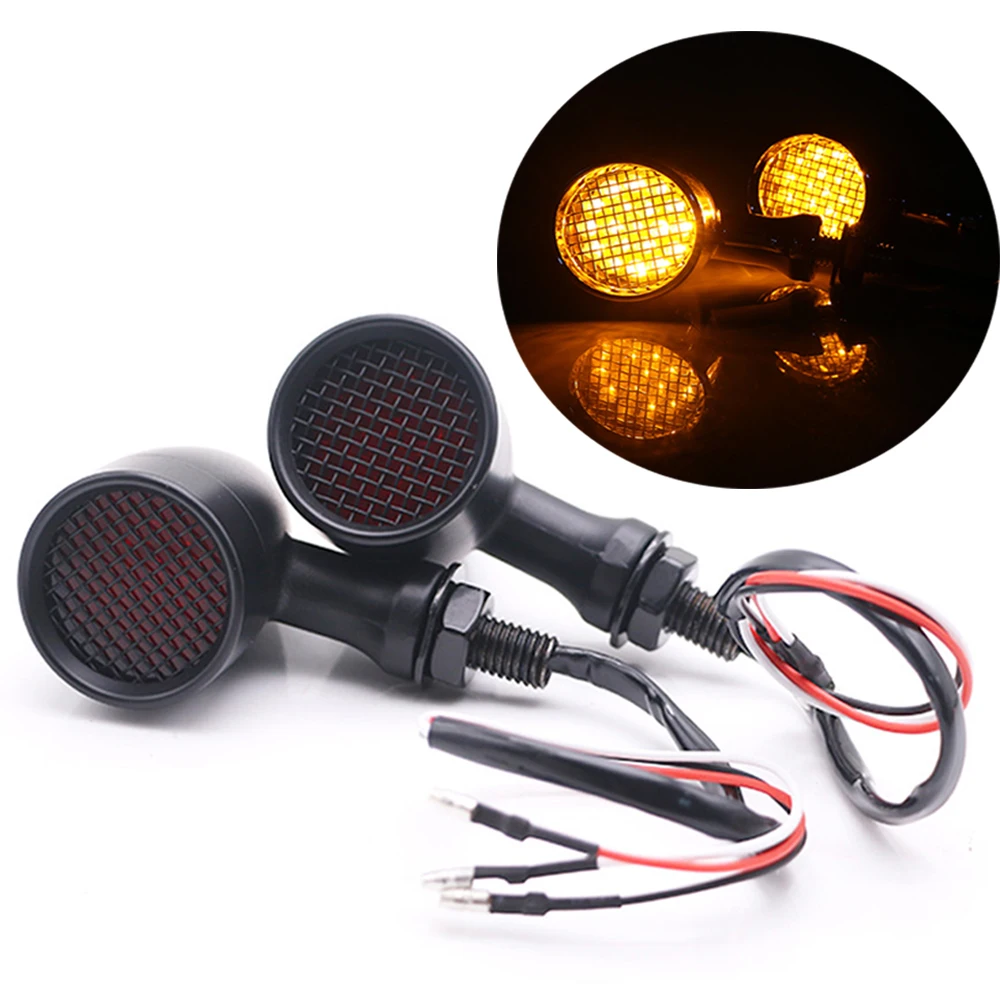 Светодиодный сигнальный фонарь для мотоцикла указатели поворота янтарная лампа