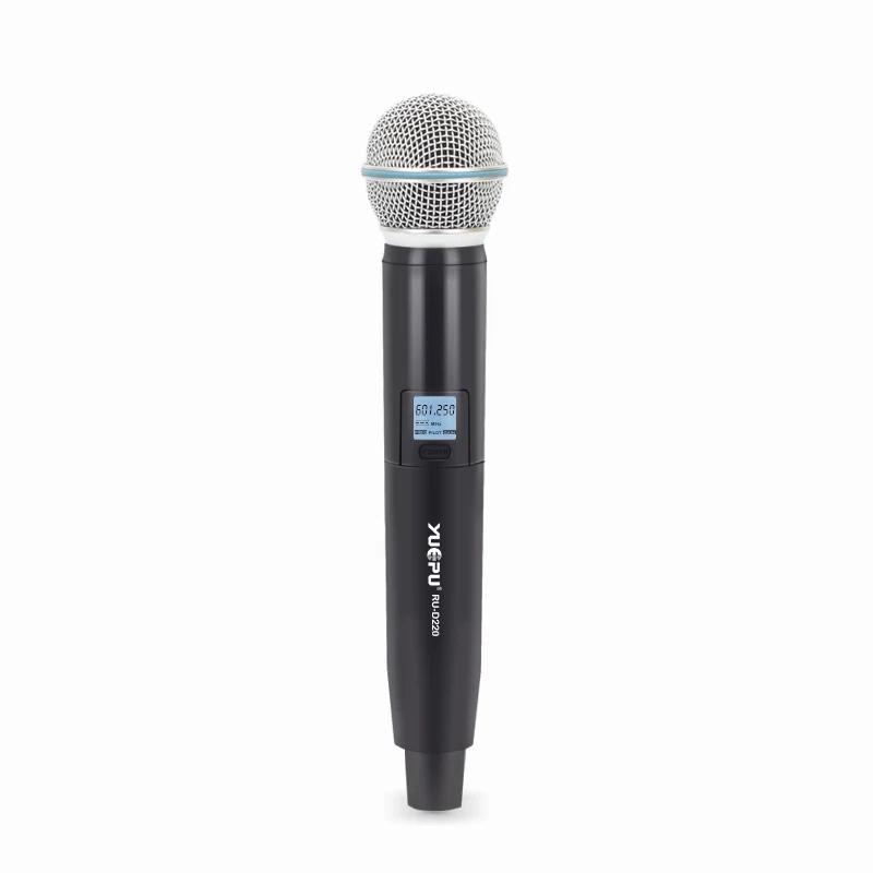 YUEPU RU-D220 UHF Ручной микрофон для караоке Беспроводная профессиональная система 2 канала частота Регулируемая Беспроводная для церкви