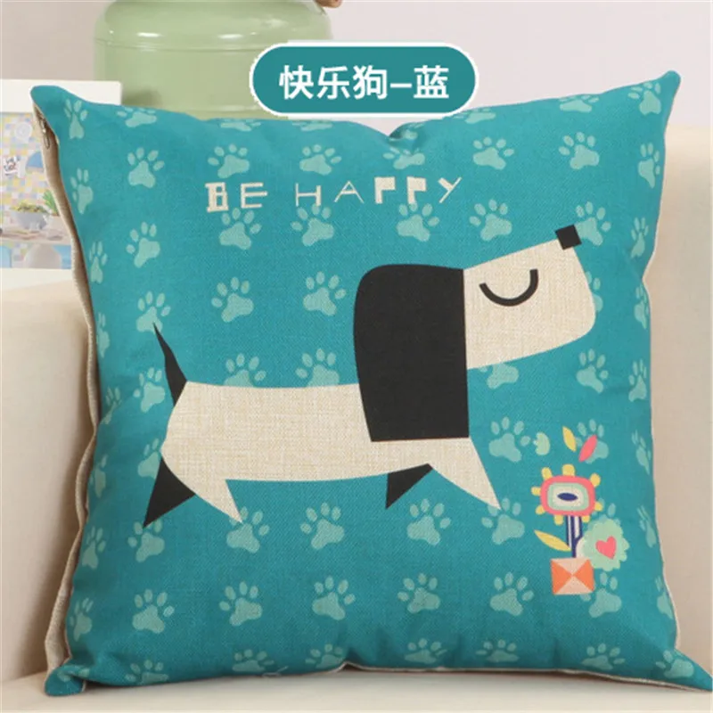 45x45 см чехлы для подушек с рисунком собаки из мультфильма для домашнего дивана, декоративный чехол для детской комнаты