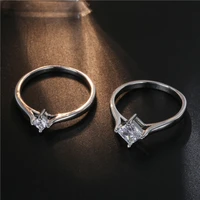 fym fashion high quality sliver color couple ring women men cubic zirconia engagement rings for couples jewelry party