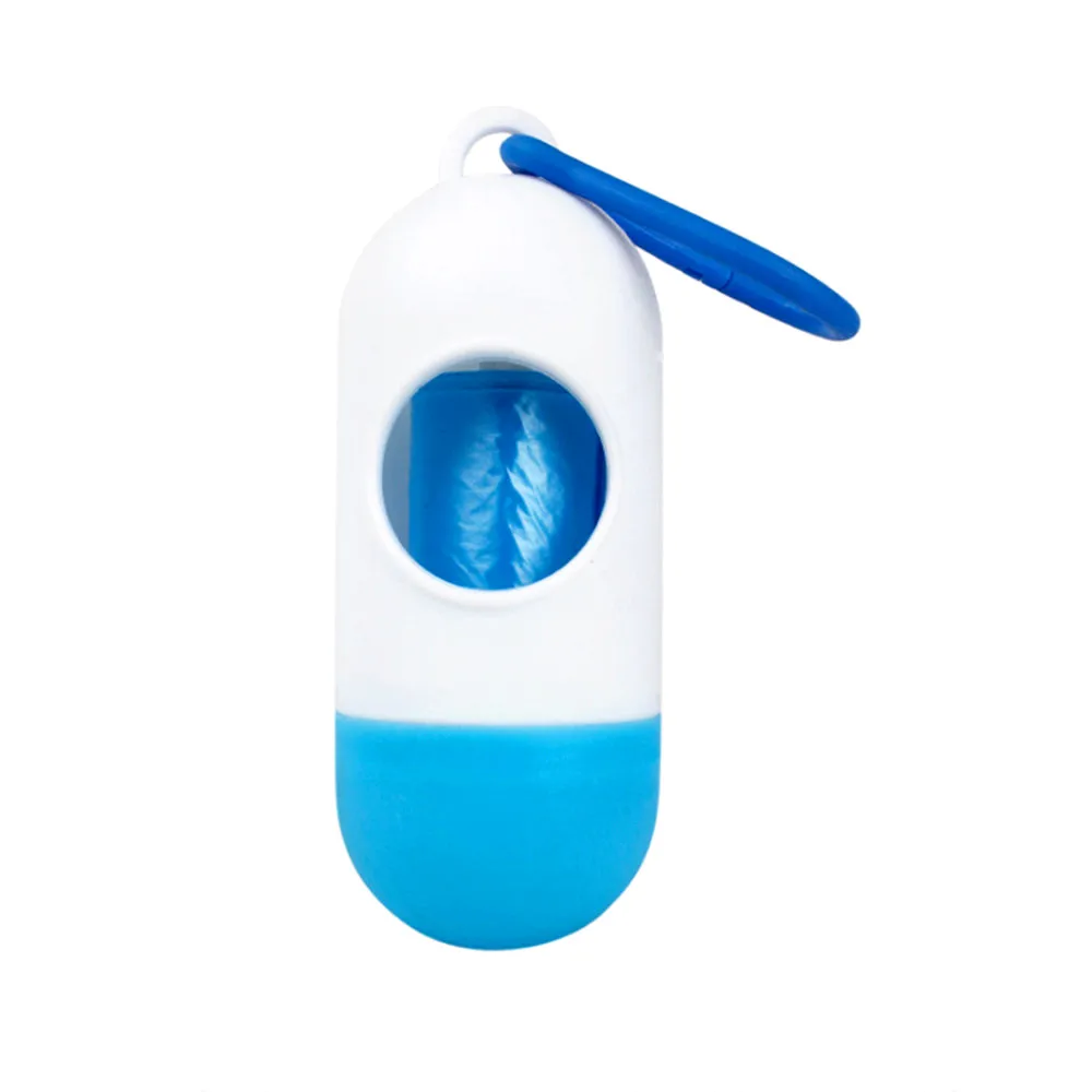 White and Blue Корм для питомцев, собаки дозатор мешков для мусора держатель мусора диспенсеров и корма в комплекте с набором подходящих сумок домашних животных собак мусорное ведро практичный моющие средства - Цвет: White and Blue