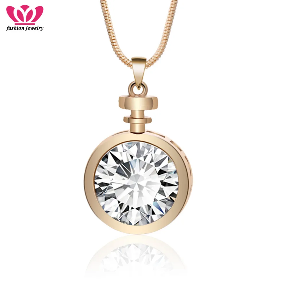 Серебристые круглые ожерелья с подвесками из искусственного циркония ювелирные