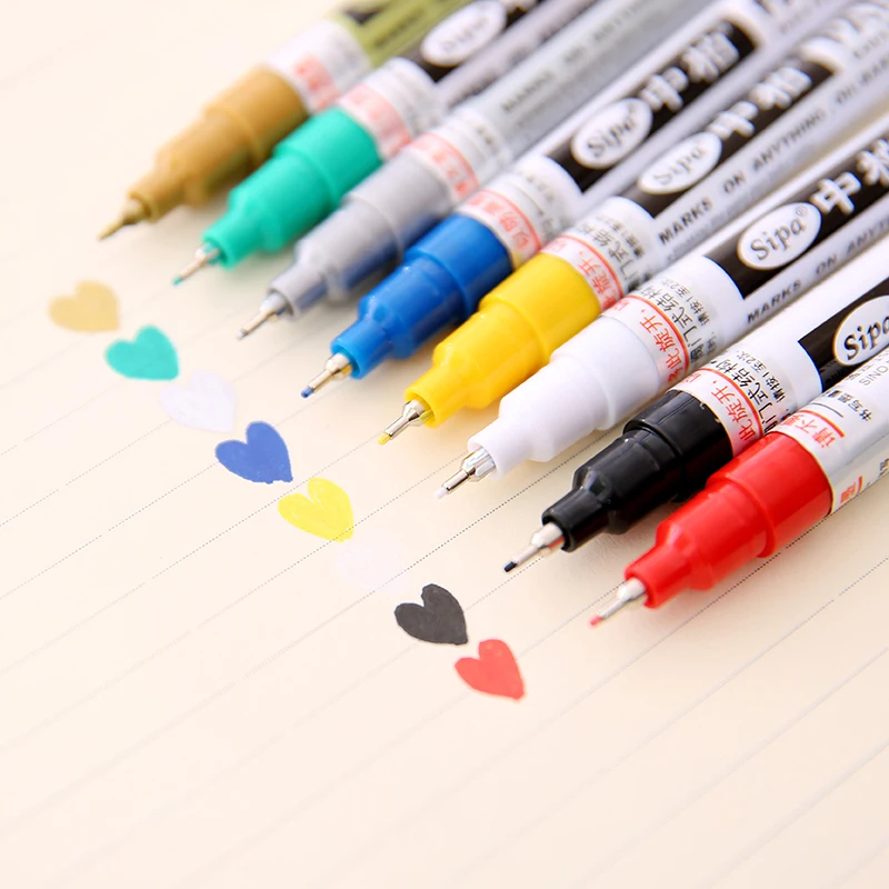 1 предмет металлик маркер 8 цветов на выбор 0.7 мм extra fine Point Краски Маркер