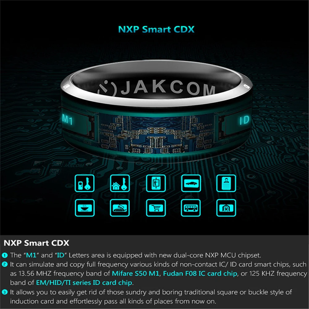 Смарт-кольцо Jakcom R3 носимые устройства волшебное кольцо NFC умная электроника с IC/ID/NFC картой для NFC мобильного телефона