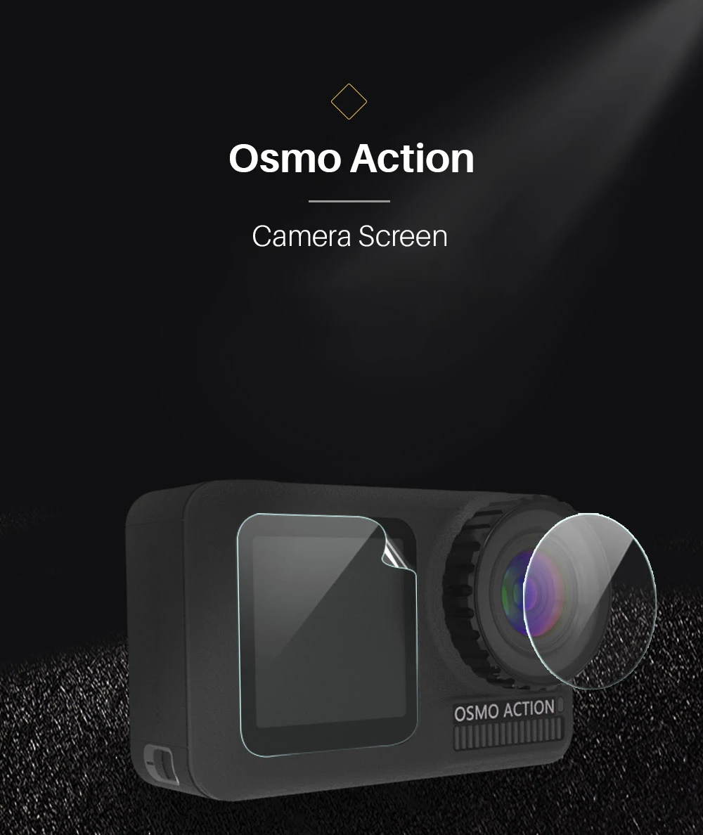 3 шт./компл. Защитная пленка для Dji Osmo экшн закаленное Стекло спереди и длинное сзади Экран объектив защитная пленка аксессуары для экшн-камеры