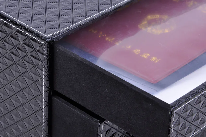 3 слойный ящик деревянная структура кожаный стол Шкаф для хранения ящиков