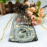 500pcslot moon stars organza bags 7x9 9x12cm small candy gifts jewelry packaging bags wedding christmas gift bag pouches