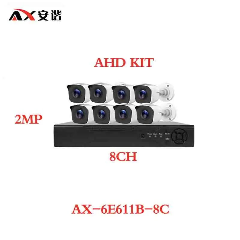 ANXIE Hikvison Hilook AX 6E611B 8C 1080 P 2MP 8CH 8ch AHD комплект видеонаблюдения системы купол наружная