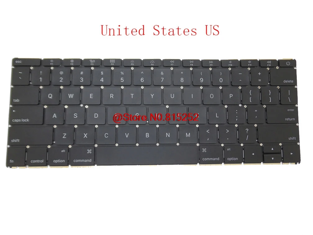 Laptop Keyboard For Apple For MACBOOK A1534 Black Without Frame No Backlit Film Belgium BE/BG/UI/US English/Spanish SP/Turkey TR