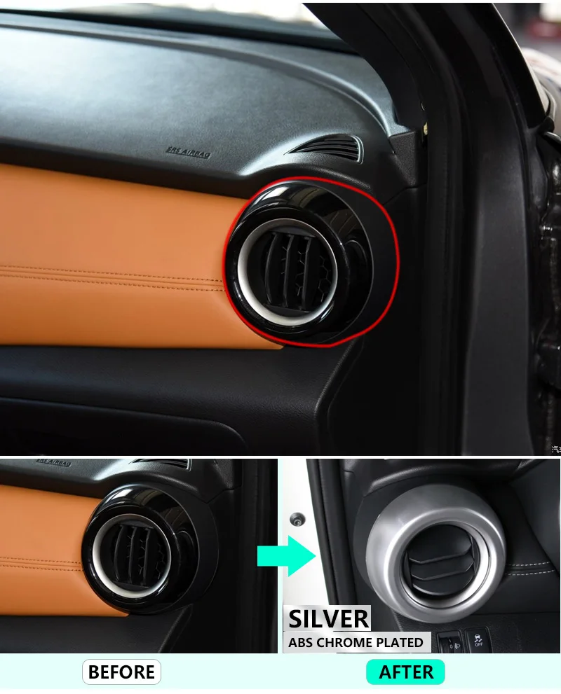 for Nissan Kicks Luxury High Quality Carbon Fiber Chrome AC Air Outlet Cover 2016 2017 2018 2019 Car Accessories Stickers | Автомобили и