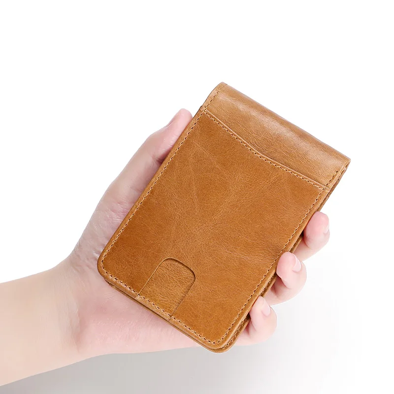 Роскошный 100% натуральная кожа ID/кредитный держатель для карт двойной передний