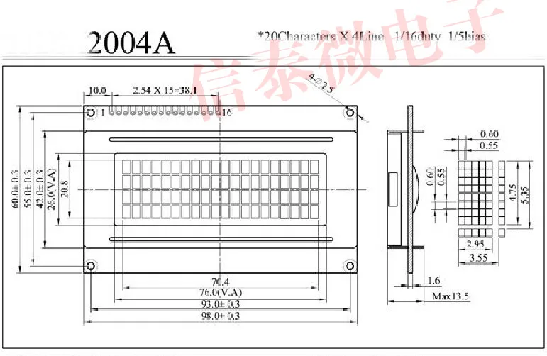 Ping 2004A J204A ЖК-дисплей с синим символом ЖК-модуль 20*4 5 В ЖК/LCM синий экран SPLC780 LCM2004A |