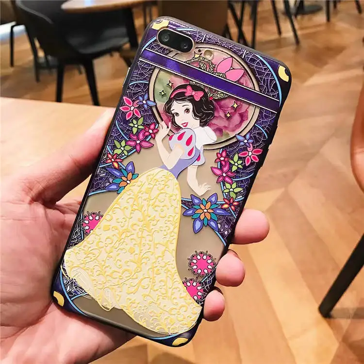 Snow White Mermaid Cute Case For OPPO R7 R7S R9 R9S R11 R11S 3D Relief Cartoon Phone Back Cover Plus |