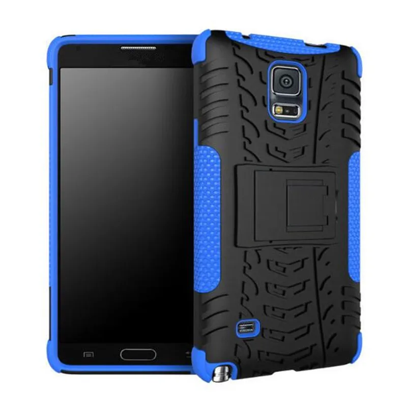 Синий Effelonfor Samsung Galaxy Note 4 чехол для телефона Heavy Duty Защитник Гибридный TPU+ PC кремния Панцири жесткие Dazzle противоударный kick стенд - Цвет: Синий
